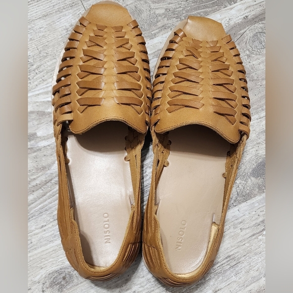 Nisolo Huarache Men’s Saddle Brown Slip On Leather Sandal Shoes Size 11 main image 5